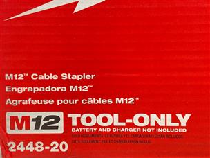 MILWAUKEE 2448-20 M12 12V CORDLESS LI-ION CABLE STAPLER BARE TOOL, NEW  Brand New